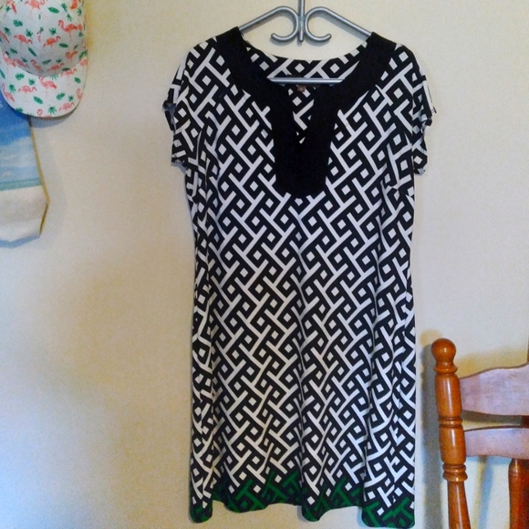 Vintage Geometric Print Pullover Dress - Picture 1 of 2